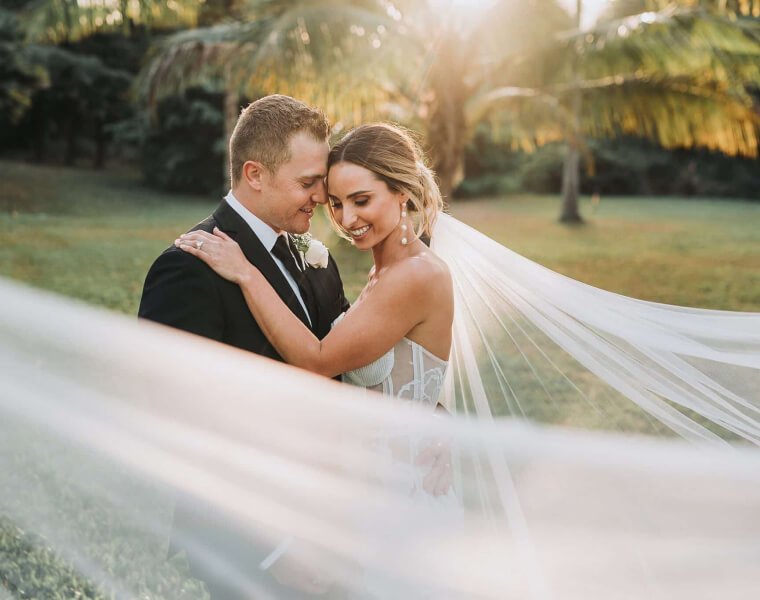 Romantic couple portrait during a sunset photoshoot